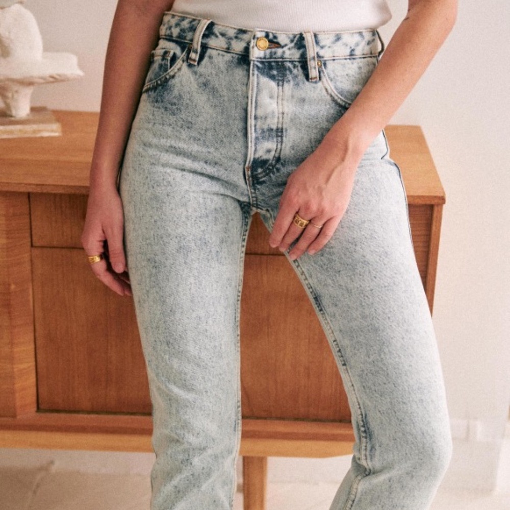 Sezane Light Blue Ankle & Cropped Jeans